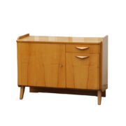 Nieduża szafka/barek w jasnym orzechowym fornirze lakierowana w połysku, František Jirák dla Tatra Nabytok, Czechosłowacja, lata 60.