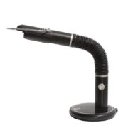 Czarna lampa biurkowa z giętym ramieniem i ruchomymi wrotami w głowicy, Targetti Sankey, wersja B&S , Włochy, lata 70.