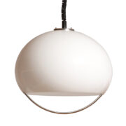 Duża mleczno-biała akrylowa lampa wisząca Space Age "Jolly", proj. Luigi Massoni dla Harvey Guzzini/ iGuzzini/ Meblo, Włochy, lata 70.