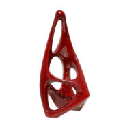 Porcelanowa czerwona figurka/postać siedząca "Myśliciel", János Török dla Zsolnay, Węgry, wzór z 1963 roku