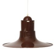 Duża czekoladowo-brązowa metalowa lampa wisząca "Cyklon" projekt P. O. Ström dla Ikea, Szwecja, lata 70.