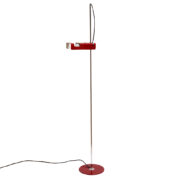 Karminowa jednopunktowa lampa podłogowa "Spider" projekt Joe Colombo dla firmy Oluce, Włochy, wzór z 1965 roku