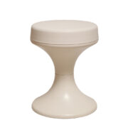 Biały stołek/taboret z tworzywa sztucznego Space Age "Tulipan", Niemcy Wschodnie, lata 70.