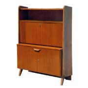 Sekretarzyk/biurko/kredens w ciemnym orzechu, Tatra Nabytok, Czechosłowacja, lata 60.