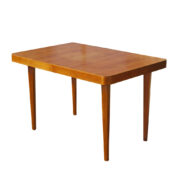 Dębowy jasny prostokątny rozkładany stół jadalniany z wykręcanymi nogami, Jitona Soběslav, Czechosłowacja, lata 60.