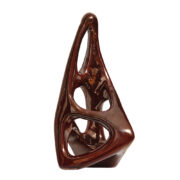 Porcelanowa bordowo-brązowa figurka/postać siedząca "Myśliciel", projekt János Török dla Zsolnay, Węgry, wzór z 1963 roku