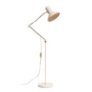 Metalowa biała jednopunktowa klasyczna lampa podłogowa, projekt Josef Hůrka dla Napako, Czechosłowacja, lata 70.