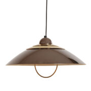 Jednopunktowa metalowa lampa sufitowa w brązie i złocie w stylu skandynawskim, Space Age, Massive, Belgia, lata 90.