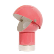 Jasnoróżowa metalowa lampa biurkowa/kinkiet "Pac-Man" , proj. Pavel Grus dla Lustry Kamenický Šenov, Czechosłowacja lata 60.