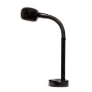 Czarna lampa biurkowa Cobra z giętym ramieniem w całości wykonana z tworzywa sztucznego , AB Fagerhults, Szwecja, lata 70.