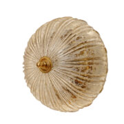 Duże szklane lodowo-złote kinkiety w kształcie kopuły osadzone na metalowej konstrukcji, Niemcy, lata 70.