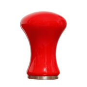 Duża czerwona dwuwarstwowa szklana lampa biurkowa/stołowa/nocna TYP KSL-2, proj. Ivan Jakeš dla Osvětlovací Sklo Valašské Meziříčí, Czechosłowacja, lata 70.