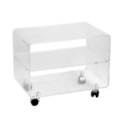 Mobilny wózek barowy/stolik kawowy/stolik pomocnik z pleksiglasu z półką, Space Age, Niemcy, lata 70/80.