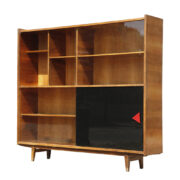 Szafa biblioteczna/biblioteczka/regał wolno stojący, proj. Wacław Leśniewski i Stanisław Lejkowski, Bydgoskie Zakłady Drzewne, Polska lata 60.