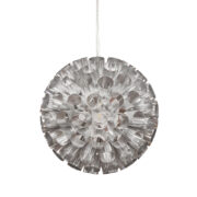 Aluminiowa ażurowa lampa wisząca w kształcie kuli złożonej z dużej ilości rurek/tulei, Willemse Lighting, Holandia, lata 80-90.