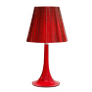 Czerwona lampa biurkowa/nocna z polipropylenu i poliwęglanu "Miss K", projekt Philippe Starck dla FLOS, Włochy, 2000 rok