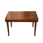 Rozkładany ciemno orzechowy stół jadalniany art deco, proj. Jindřich Halabala dla UP Závody, Czechosłowacja, lata 50.