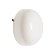 Okrągły jednopunktowy, mleczno-biały szklany kinkiet, Polam Piła, Polska, lata 90.