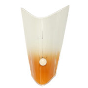 Mleczno-pomarańczowy szklany jednopunktowy kinkiet utrzymany w stylistyce art deco, Polska, lata 60/70