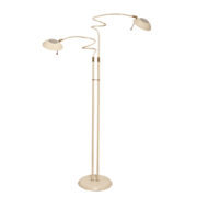 Metalowa dwuramienna halogenowa lampa podłogowa w kolorze ecru firmy Herda TYP 157112 , Holandia, lata 80.