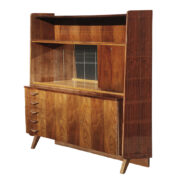 Kredens w orzechowym fornirze w połysku, projekt František Jirák dla Tatra Nabytok, Czechosłowacja, lata 60.