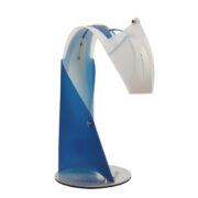 Duża niebiesko biała lampa biurkowa Mimi, aluminium/opaflex, projekt Massimiliano Datti dla firmy SLAMP, Włochy, lata 90.