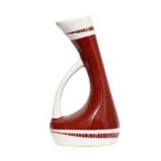 Brązowy porcelanowy wazon na jeden kwiatek "Baran", projekt Henryk Baran, Zakłady Porcelany „Bogucice” w Katowicach-Bogucicach, Polska, lata 60.