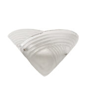 Mleczno-biała jednopunktowa lampa ścienna/ kinkiet z grubego fakturowego szkła Murano Venezia, firma iTRE, styl Memphis, Włochy, lata 80.