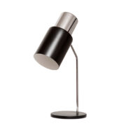 Czarna matowa po części chromowana jedopunktowa metalowa lampa biurkowa TYP 1636, projekt Josef Hůrka dla Napako, Czechosłowacja, lata 70.