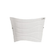 Duża dwupunktowa lampa ścienna/kinkiet ze szklanym reliefowym mlecznobiałym kloszem ze szkła Murano,  firma Mazzega, Włochy, lata 70.