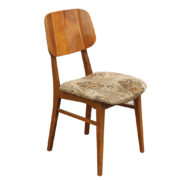 Krzesło jadalniane z orzechowym fornirowanym oparciem i tapicerowanym siedziskiem, Bilea, Rumunia, lata 60.