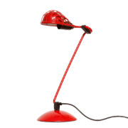 Jednopunktowa duża czerwona metalowa lampa biurkowa z ruchomymi przegubami "Igloo", projekt Tommaso Cimini dla Lumina Italia, Włochy, lata 80.