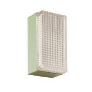 Zielony metalowy jednopunktowy kinkiet/plafon z kloszem z grubego fakturowego szkła, Napako, Czechosłowacja, lata 70.