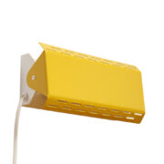 Jednopunktowy żółty, metalowy i ażurowy kinkiet z ruchomą głowicą z poziomą i pionową orientacją, firma G&G, Holandia, lata 80.