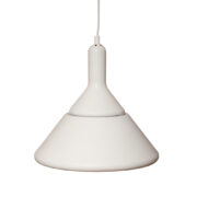 Biała metalowa w matowym lakierze skandynawska jednopunktowa lampa wisząca "Unilamp", projekt Vagn Dyring dla firmy Nordisk Solar, Dania, wzór z 1982 roku