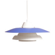 Metalowa trzypoziomowa jednopunktowa biało-niebieska skandynawska lampa sufitowa, Dana Light, Dania, lata 80.