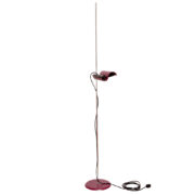 Minimalistyczna wysoka metalowa bakłażanowa lampa z ruchomym obrotowym kloszem "Dim 333", projekt Vico Magistretti dla firmy Oluce, Włochy, wzór z 1975 roku