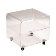 Mobilny wózek barowy/stolik kawowy/stolik pomocnik z pleksiglasu z półką, Space Age, Niemcy, lata 70/80.