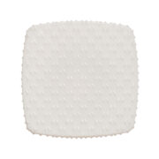 Duży kwadratowy szklany jednopunktowy mleczno-biały karbowany kinkiet z czarną okrągłą metalową obejmą, Elektrosvit, Czechosłowacja, lata 70.