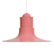 Duża różowa metalowa lampa wisząca/sufitowa "Cyklon" projekt P. O. Ström dla Ikea, Szwecja, lata 70.