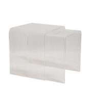 Minimalistyczne przezroczyste dwa stoliki kawowe/stoliki nocne/stoliki pomocnicze z pleksiglasu, Holandia/Niemcy, lata 70/80.