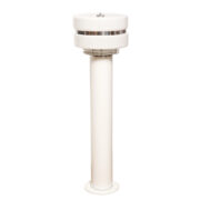 Mleczno-biała dwupunktowa kolumnowa lampa podłogowa z tworzywa sztucznego/poliwęglanu z metalową białą podstawą, Space Age, Włochy, lata 70.