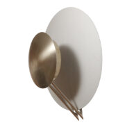 Okrągła metalowa jednopunktowa szara lampa ścienna/kinkiet, Model Vega 3365/33, projekt Luciano Cesaro i Fabio Amico dla firmy Tre Ci Luce, Włochy, wzór z 1985 roku