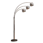 Masywna, wysoka trzypunktowa chromowana lampa podłogowa z trzema ruchomymi ramionami, projekt Goffredo Reggiani dla Reggiani, Space Age, Włochy, lata 60/70.