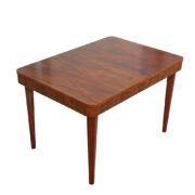 Rozkładany ciemno orzechowy stół jadalniany art deco, projekt Jindřich Halabala dla UP Závody, Czechosłowacja, lata 50.