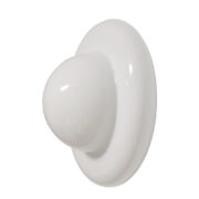 Duża okrągłą szklana masywna jednopunktowa mlecznobiała lampa ścienna/kinkiet/plafon w kształcie melonika, lub UFO, Włochy, lata 70.