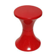Czerwony taboret/stołek z tworzywa "Tam Tam", Metal Plast Koszalin, Polska, około 2000 roku