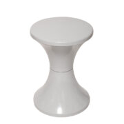 Jasno szary taboret/stołek z tworzywa "Tam Tam", Metal Plast Koszalin, Polska, około 2000 roku