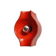 Czerwona jednopunktowa nieduża terakotowa lampa ścienna / kinkiet w stylu Cari Zalloni, Space Age, Włochy, lata 70.