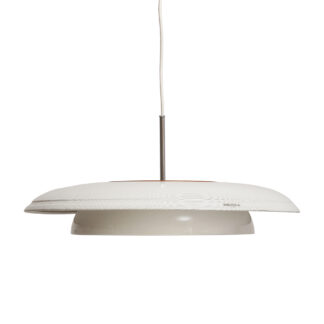 Metalowa jednopunktowa lampa sufitowa "Softling" z dużym białym kloszem , projekt Hans Philip Zachau dla Ateljé Lyktan, Szwecja, projekt z 1982 roku